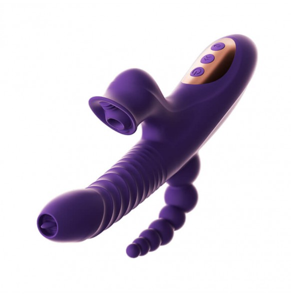 MizzZee - Magic Anal Vibrating Retractable Swinging Warming Wand (Chargeable - Purple)